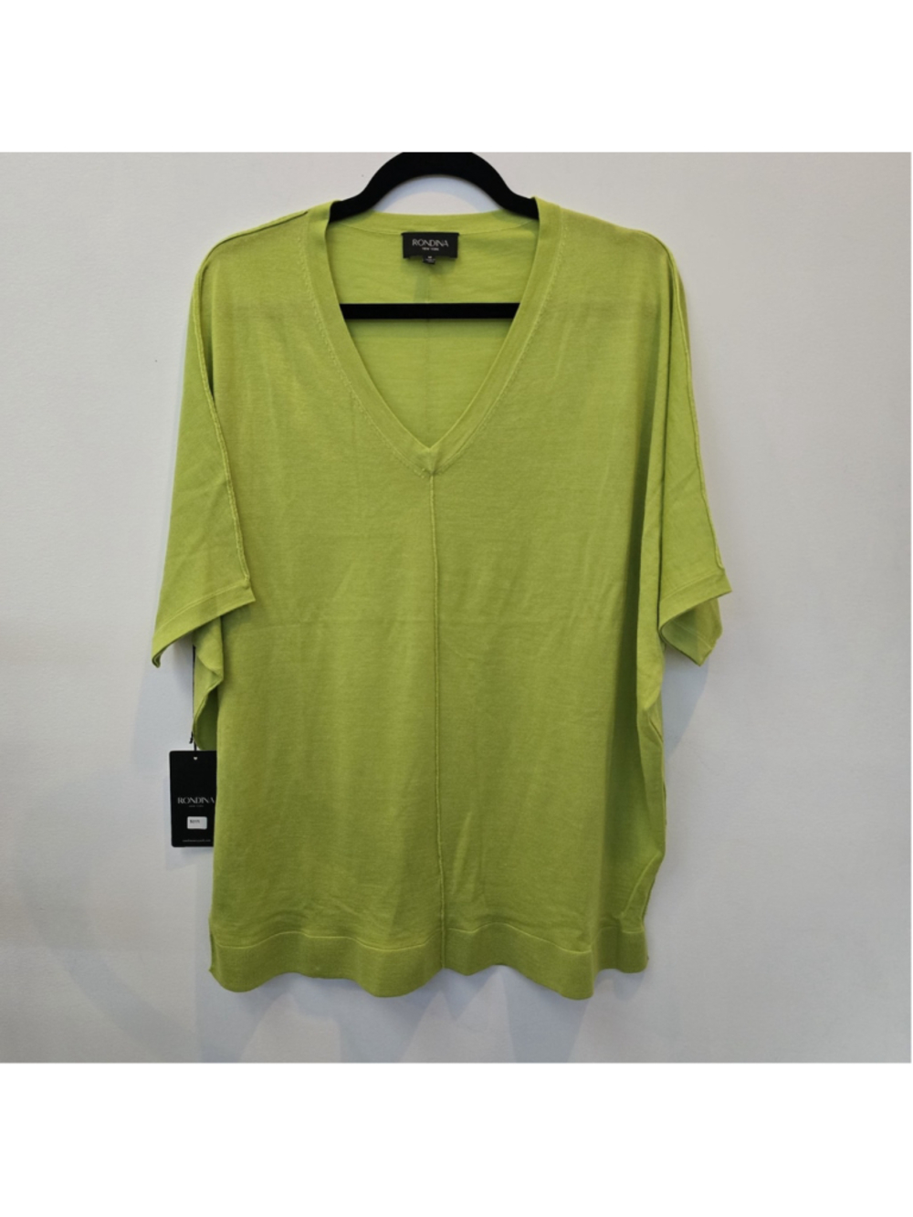 Rondina New York Womens Medium Wool/Silk Blend Short Sleeve Sweater Top SzM $265